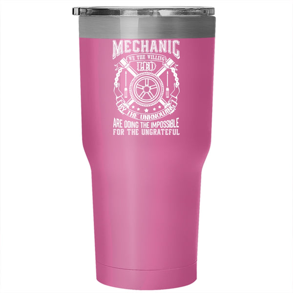 Mechanic T Shirt Tumbler 30 oz Stainless Steel, Best Gift For Mechanics Travel Mug