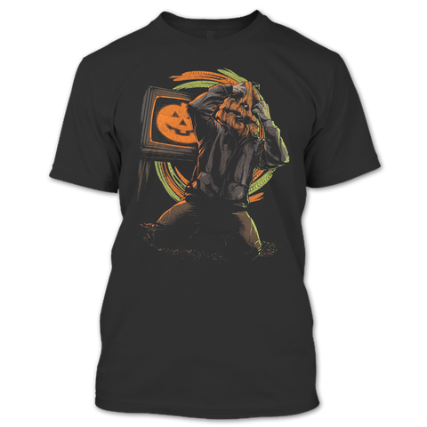 A black t-shirt with the shopify logo