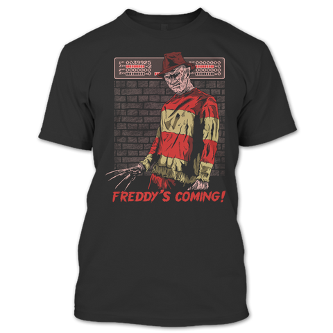 A black t-shirt with the shopify logo