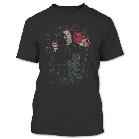 A black t-shirt with the shopify logo