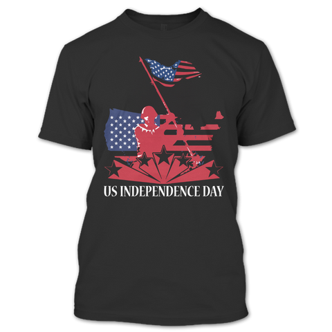 A black t-shirt with the shopify logo