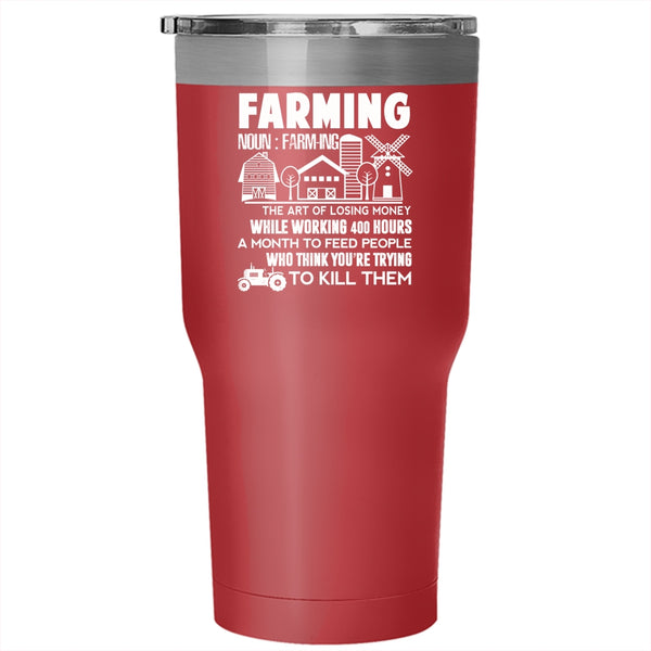 Farming Tumbler 30 oz Stainless Steel, Cool Gift For Farmer Travel Mug