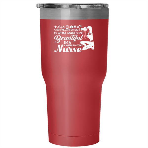 I'm A Camera Shooting Nurse Tumbler 30 oz Stainless Steel, Cool Nurse Travel Mug