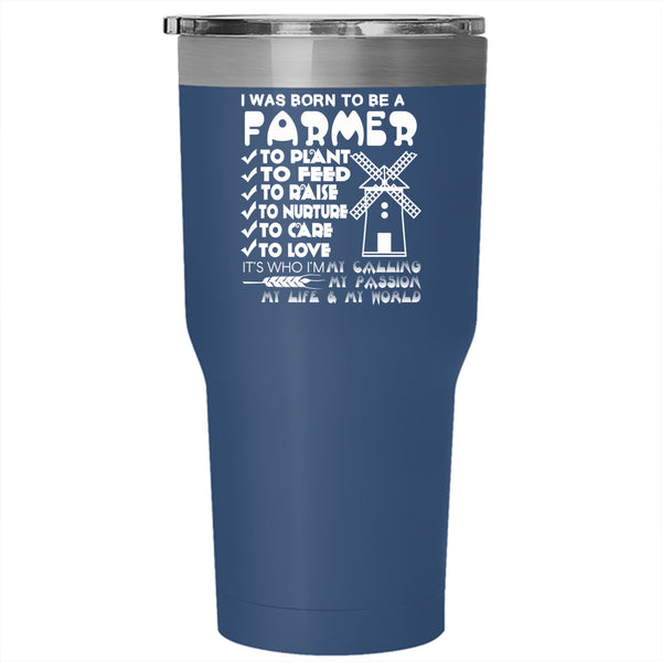 I was Born To Be A Farmer Tumbler 30 oz Stainless Steel, I'm My Life Travel Mug