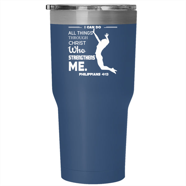 I Can Do All Things Tumbler 30 oz Stainless Steel, Gift For Basketball Player Travel Mug