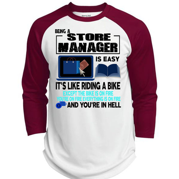Being A Store Manager Is Easy T Shirt, I Love Manager T Shirt, Awesome T-Shirts  (Polyester Game Baseball Jersey)