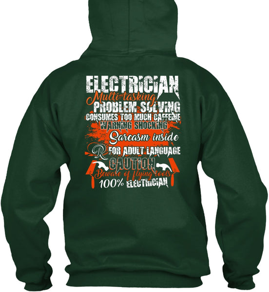 Electrician Multitasking T Shirt, Flying Tools 100% Electrician T Shirt