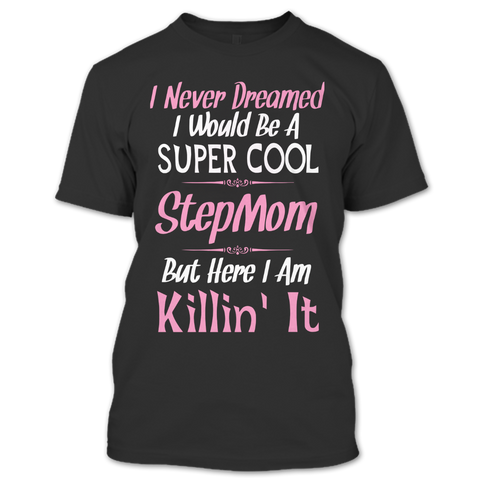 A black t-shirt with the shopify logo