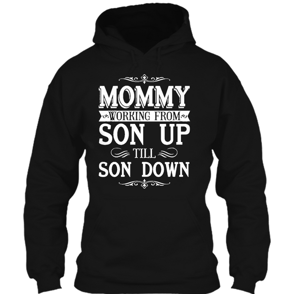 A black t-shirt with the shopify logo