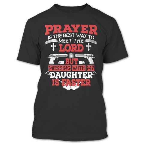 A black t-shirt with the shopify logo