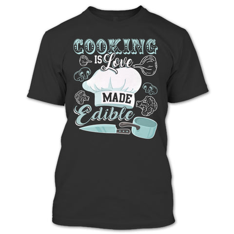 A black t-shirt with the shopify logo