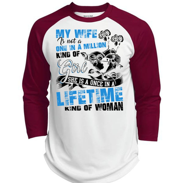 My Wife Is Not A One In A Million Kind Of Girl T Shirt, Being A Wife T Shirt, Awesome T-Shirts  (Polyester Game Baseball Jersey)