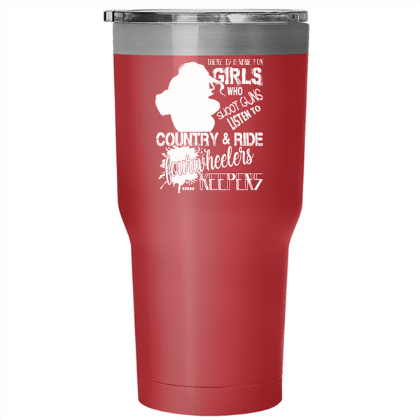 Listen To Country And Ride Fourwheelers Tumbler 30 oz Stainless Steel, Awesome Girls Travel Mug