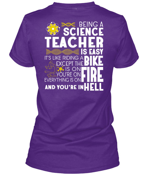 Being A Science Teacher Is Easy T Shirt, It's Like Riding A Bike T Shirt