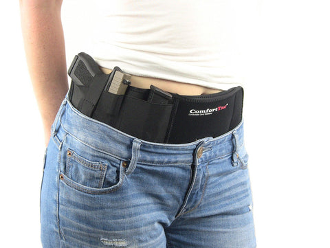 Ultimate Belly Band Holster for Concealed Carry, Black, Fits Gun Smith and Wesson Bodyguard, Glock 19, 17, 42, 43, P238, and Similar Sized Guns