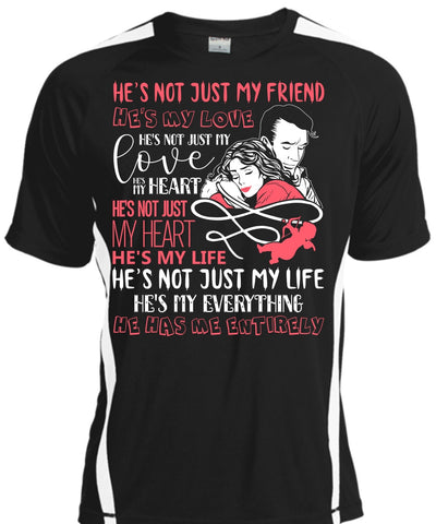 A black t-shirt with the shopify logo