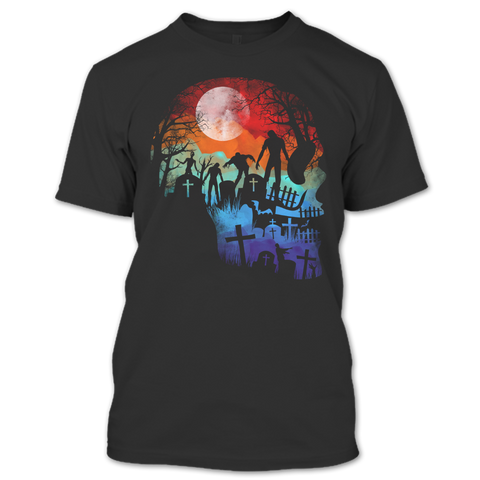 A black t-shirt with the shopify logo