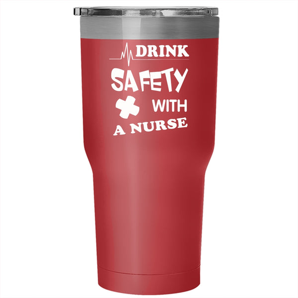 Drink Safety With A Nurse Tumbler 30 oz Stainless Steel, Cool Nusres Travel Mug