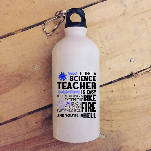 Being A Science Teacher Is Easy 20 oz Stainless Steel Bottle,Funny Scientist Outdoor Sports Water Bottle