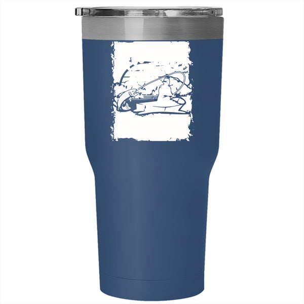 Fishing Tumbler 30 oz Stainless Steel, Cool Gift For Fisherman Travel Mug