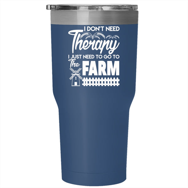 I Just Need To Go To The Farm Tumbler 30 oz Stainless Steel, Cute Farming Travel Mug