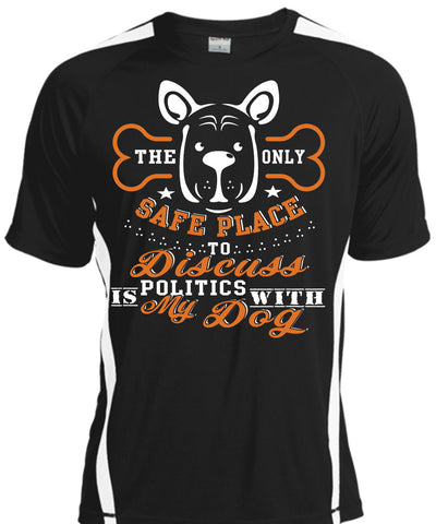 A black t-shirt with the shopify logo