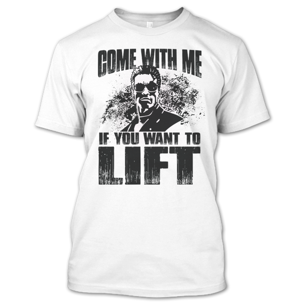 A black t-shirt with the shopify logo