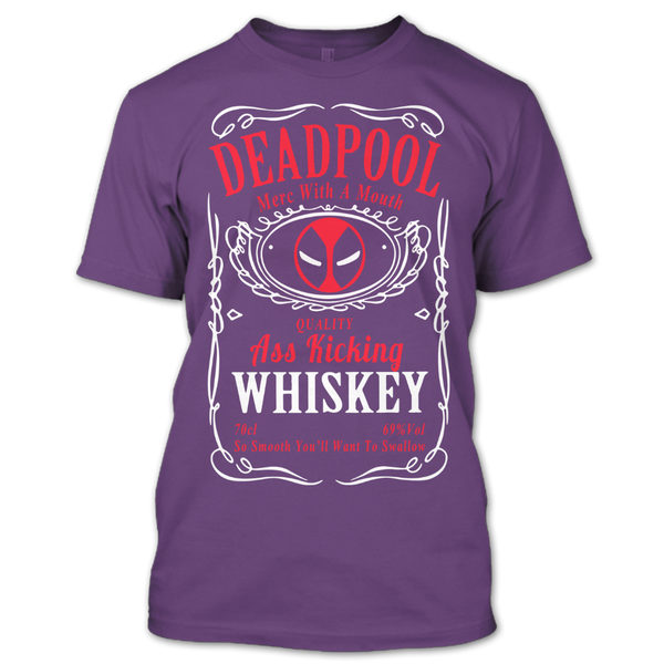 Wade Wilson s Merc With A Mouth Whiskey Marvel SuperHero Deadpool T Sh Premium Fan Store