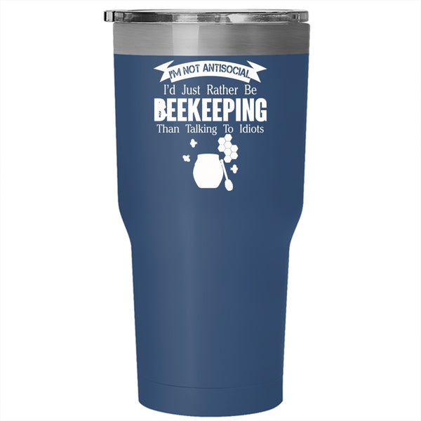 I'd Just Rather Be Beekeeper Tumbler 30 oz Stainless Steel, Funny Beekeeper Travel Mug