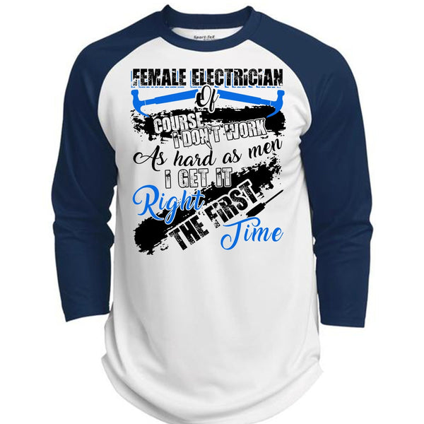 Female Electrician Of Course T Shirt, I Love Electrician T Shirt, Awesome T-Shirts  (Polyester Game Baseball Jersey)