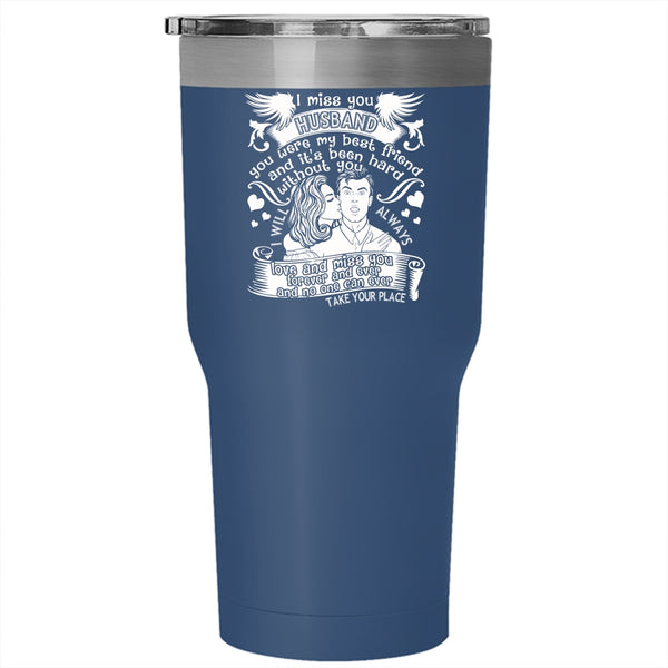 I Miss You Husband Tumbler 30 oz Stainless Steel, I Love My Husband Travel Mug