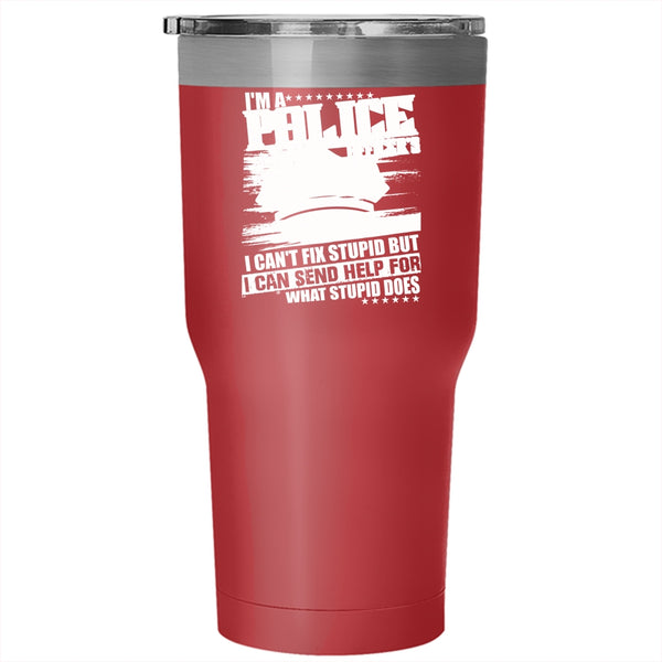 I'm A Police Officer's Dad Tumbler 30 oz Stainless Steel, Awesome Police Officer's Dad Travel Mug