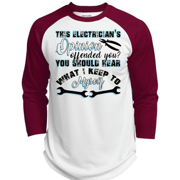 This Electrician's Opinion Offended You T Shirt, I Love Electrician T Shirt, Awesome T-Shirts  (Polyester Game Baseball Jersey)