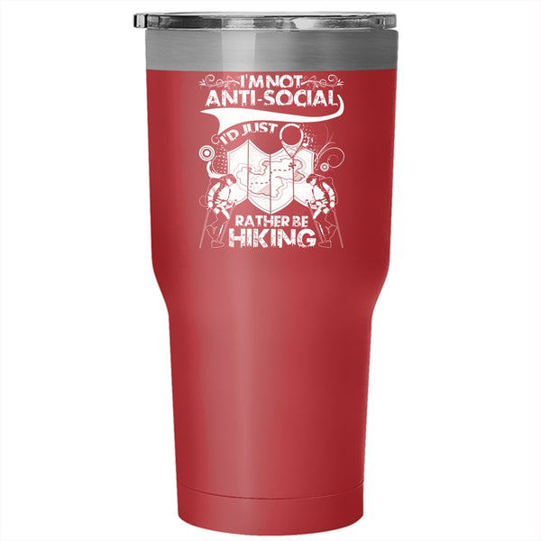 I'd Just Rather Be Hiking Tumbler 30 oz Stainless Steel, I Love Hiking Travel Mug