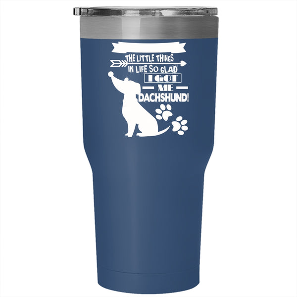 I Got My Dachshund Tumbler 30 oz Stainless Steel, Cute Dachshund Travel Mug