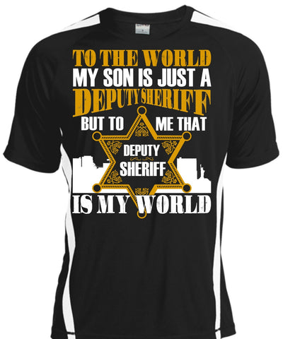 A black t-shirt with the shopify logo