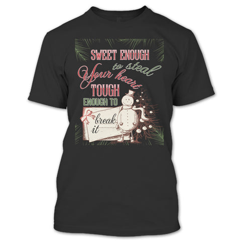 A black t-shirt with the shopify logo