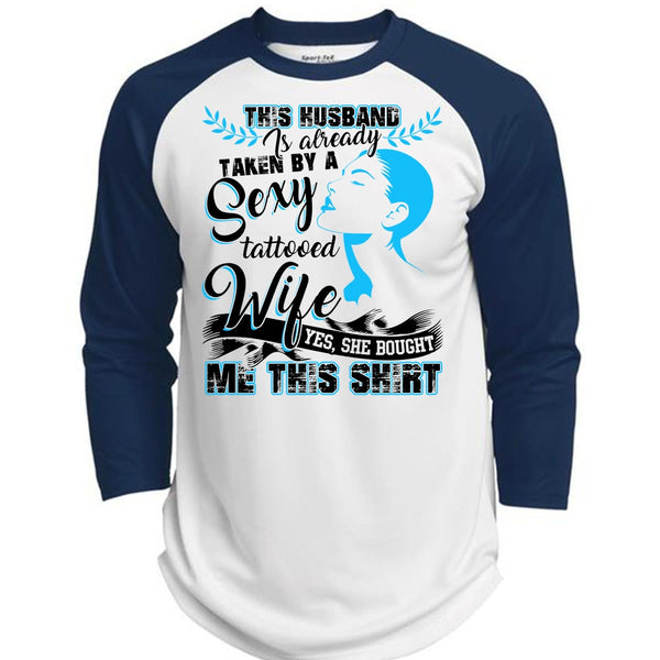 This Husband Is Already Taken By A Tattooed Wife T Shirt, I Love Husband T Shirt, Awesome T-Shirts  (Polyester Game Baseball Jersey)
