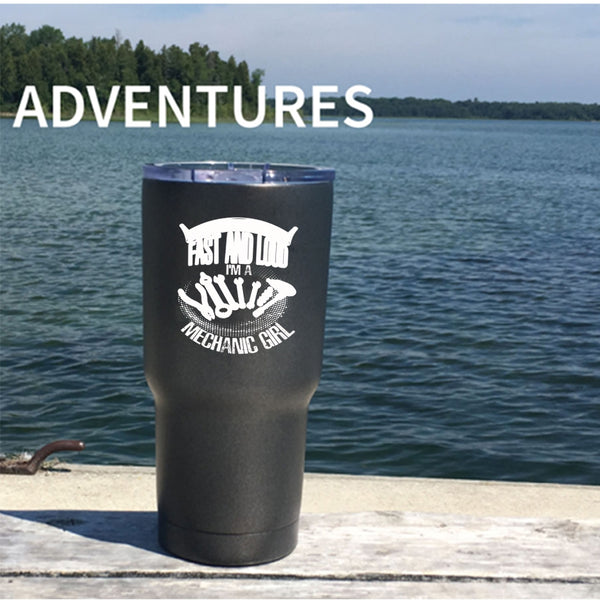 I Like It Hard Fast And Loud Tumbler 30 oz Stainless Steel, I'm A Mechanic Girl Travel Mug