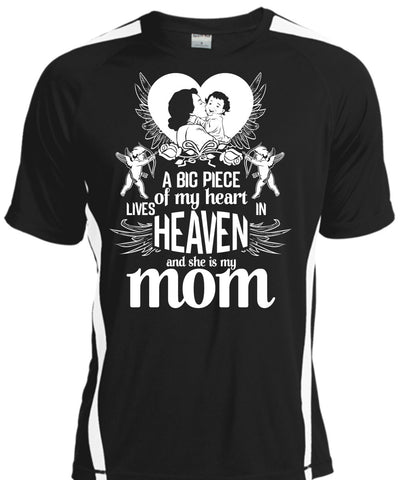 A black t-shirt with the shopify logo