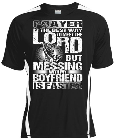 A black t-shirt with the shopify logo