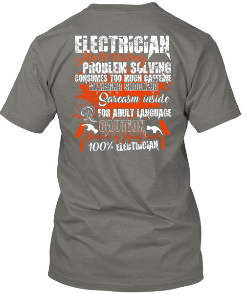 Electrician Multitasking T Shirt, Flying Tools 100% Electrician T Shirt