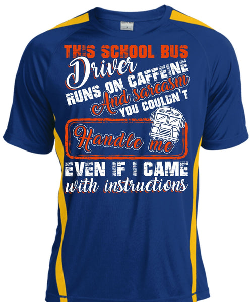 This School Bus Driver T Shirt, Runs On Caffeine T Shirt, Cool Shirt