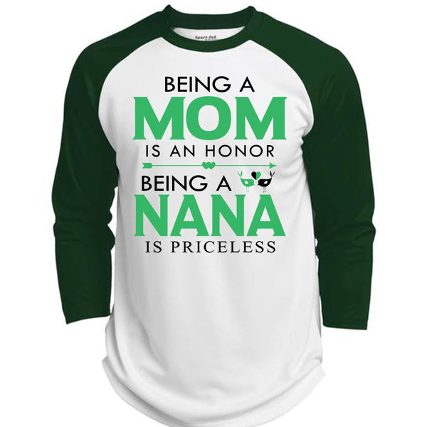 Being A Mom Is An Honor T Shirt, Being A Nana Is Priceless T Shirt, Family T Shirt  (Polyester Game Baseball Jersey)