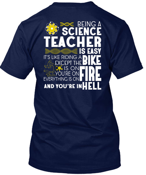 Being A Science Teacher Is Easy T Shirt, It's Like Riding A Bike T Shirt