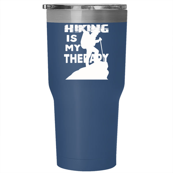 Hiking Is My Therapy Tumbler 30 oz Stainless Steel, Outdoor Travel Mug