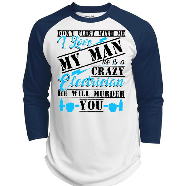 He Is A Crazy Electrician T Shirt, He Will Murder You T Shirt, Awesome T-Shirts  (Polyester Game Baseball Jersey)