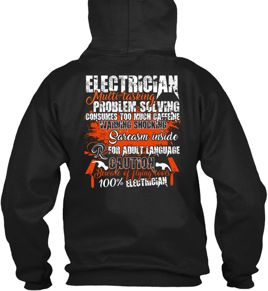 Electrician Multitasking T Shirt, Flying Tools 100% Electrician T Shirt