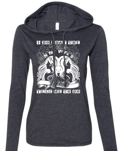 I Do What The Voices In My Wife's T Shirt, I Love Wife T Shirt (Anvil Ladies Ringspun Hooded)