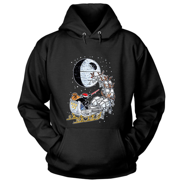 A black t-shirt with the shopify logo